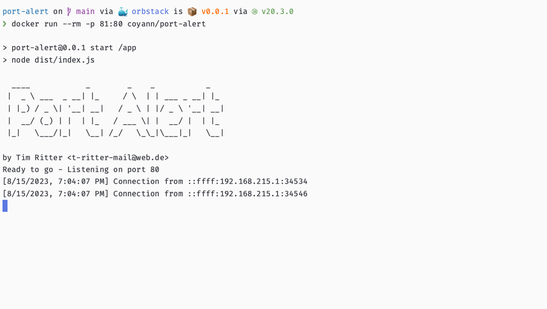 Port Alert - Port Monitoring